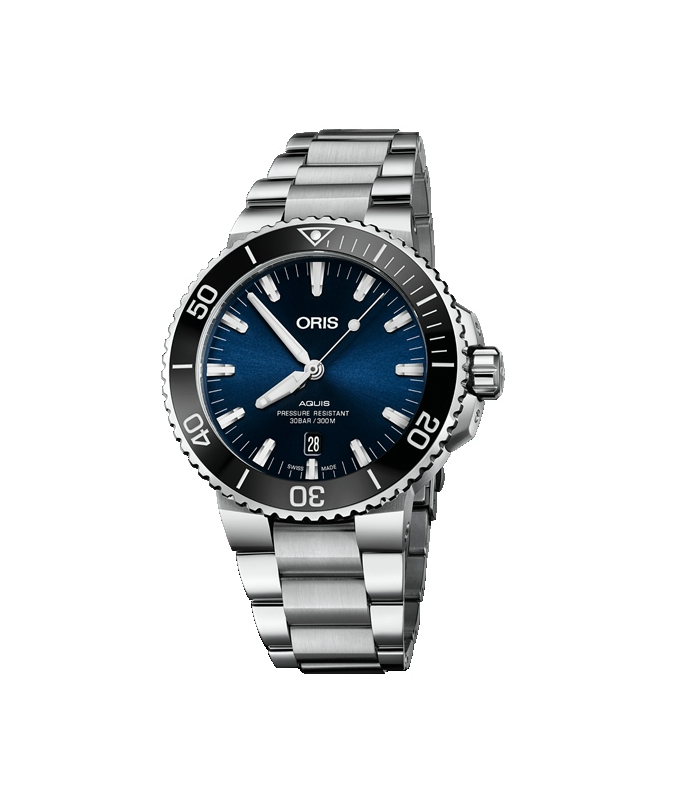 Reloj Oris Aquis Date Azul - 73377304135MB