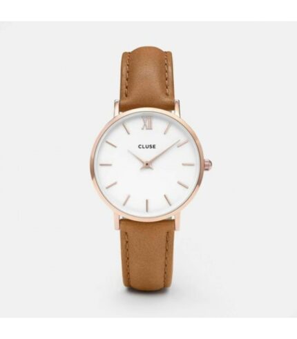 Reloj Cluse Minuit Rose Gold Correa Caramelo - CL30021