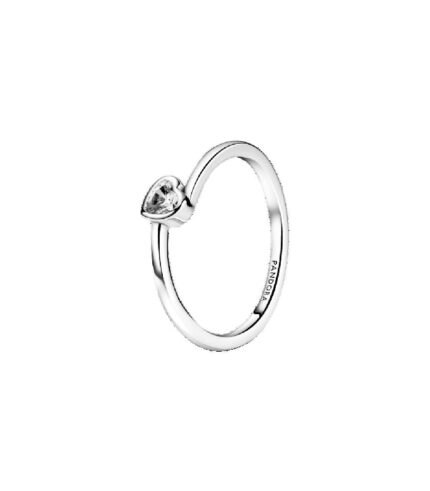 Anillo Pandora Corazón Solitario Transparente - 199267C02-54