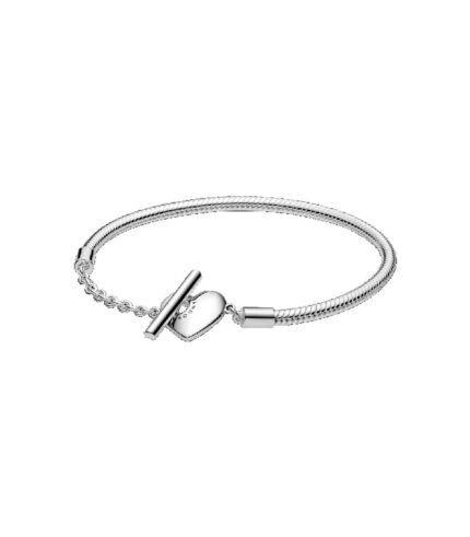 Pulsera Pandora con cierre T y corazón 17 cm - 599285C00-17