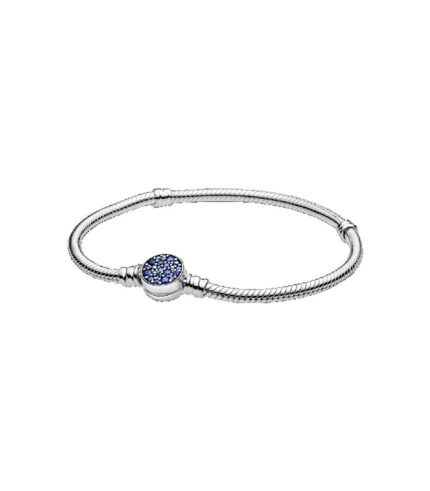 Pulsera Pandora Cierre Disco Azul Brillante 19 cm - 599288C01-19