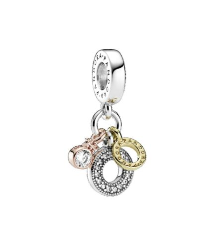 Charm colgante Pandora Triple Monograma y Logo - 799044C01