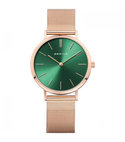 Reloj Bering Clásico Dorado Esfera Verde - 14134-368