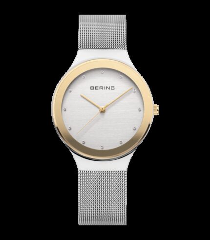 Reloj Bering Clásico Mujer Gris Plata Amarillo - 12934-010