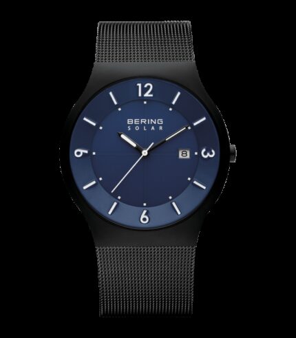 Reloj Bering Solar Hombre IP Negro Esfera Azul - 14440-227