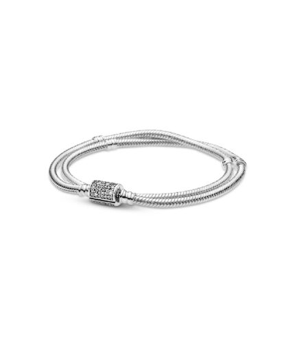 Pulsera Pandora Cordón Doble Cierre Barril Pavé - 599544C01-D18