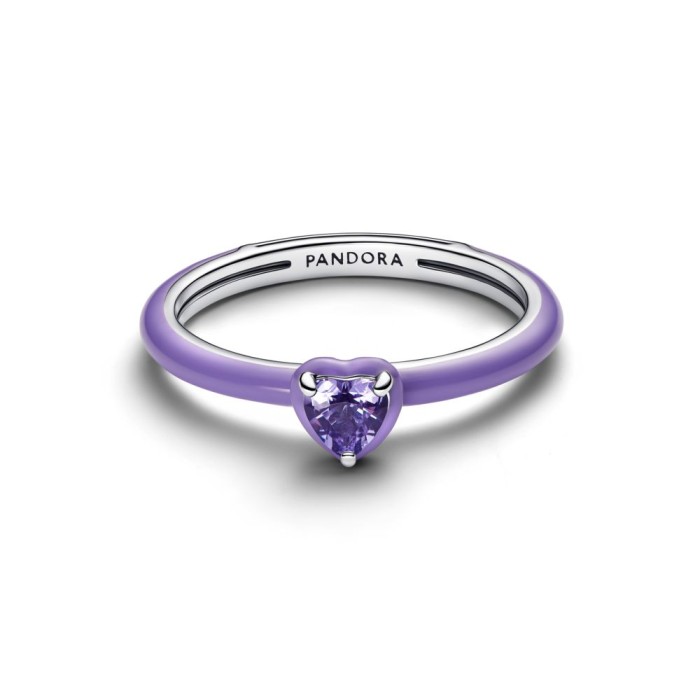 anillo-pandora-corazon-chakra-morado-193088c04 Anillo Pandora Corazón Chakra Morado - 193088C04 - Imagen 1