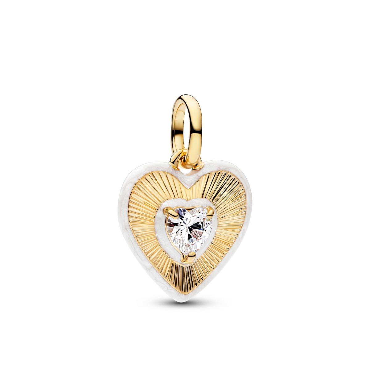 charm-medallon-corazon-radiante-blanco Charm Medallón en oro Corazón Radiante Blanco - 764409C01 - Imagen 1
