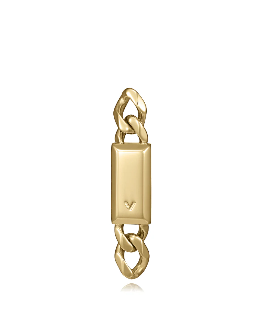 15213E01012 Pendiente Viceroy de Acero Dorado de Cadena con Placa - Abraham Mateo - Imagen 1