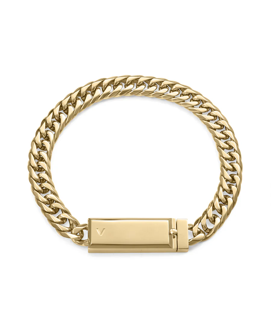 15213P01012 Pulsera Viceroy de Acero Dorado con Placa - Abraham Mateo - Imagen 1