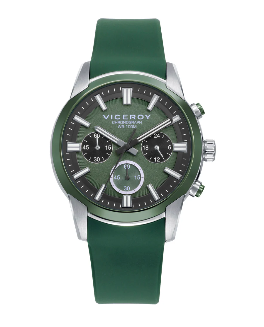401505-67 Reloj Viceroy Caja Bitono en Acero Verde- Abraham Mateo - Imagen 1
