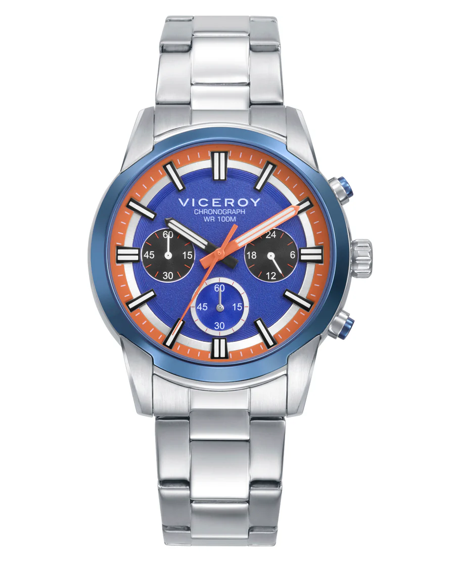 401507-37 Reloj Viceroy Caja Bitono en Acero Azul - Abraham Mateo - Imagen 1