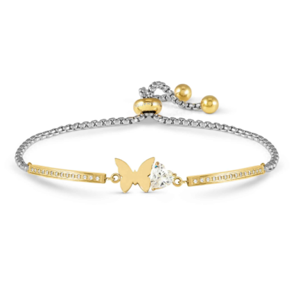 Pulsera Nomination Milleluci Mariposa con Corazón - Amarillo