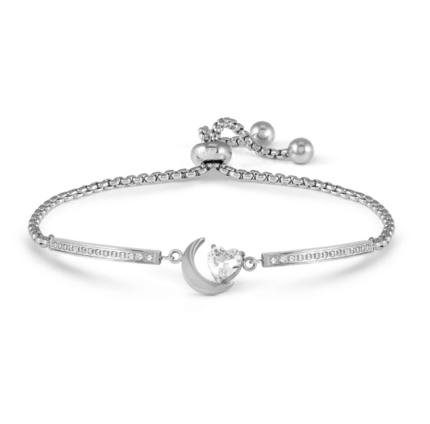 Pulsera Nomination Milleluci Luna y Corazón - Acero